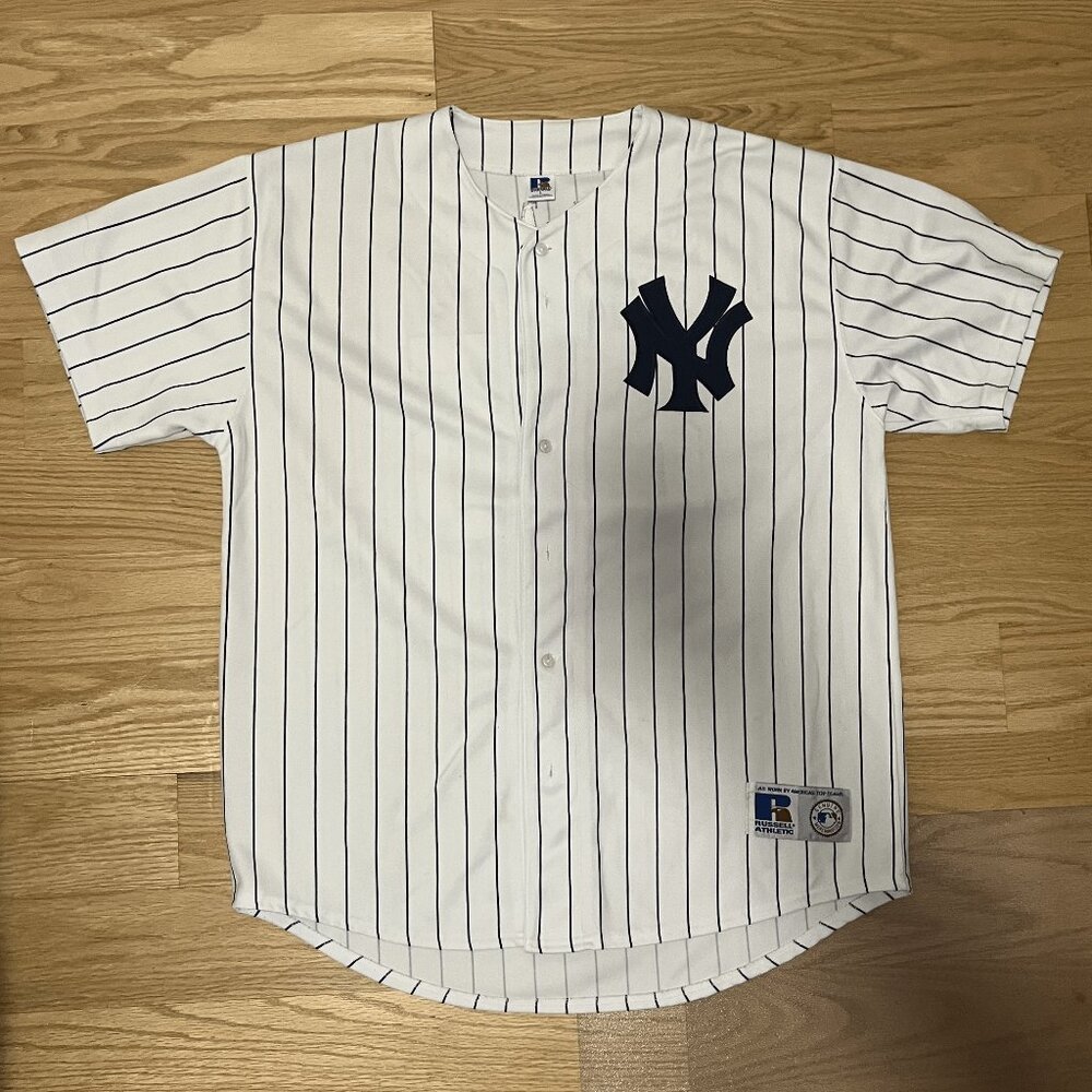 2002 Vintage NY Yankees Number 25 Jason Giambi Majestic White Mens Baseball L